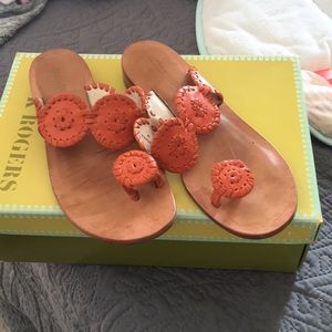 Jack Rogers Sante Fe Orange one toe sandal